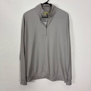 Donald Ross Sportwear Grey Hockey Stick Printed Long Sleeve Golf Top